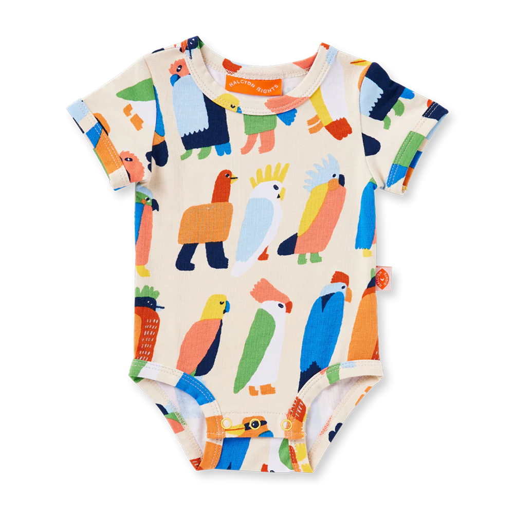 Halcyon Nights Flamin' Galahs Short Sleeve Bodysuit