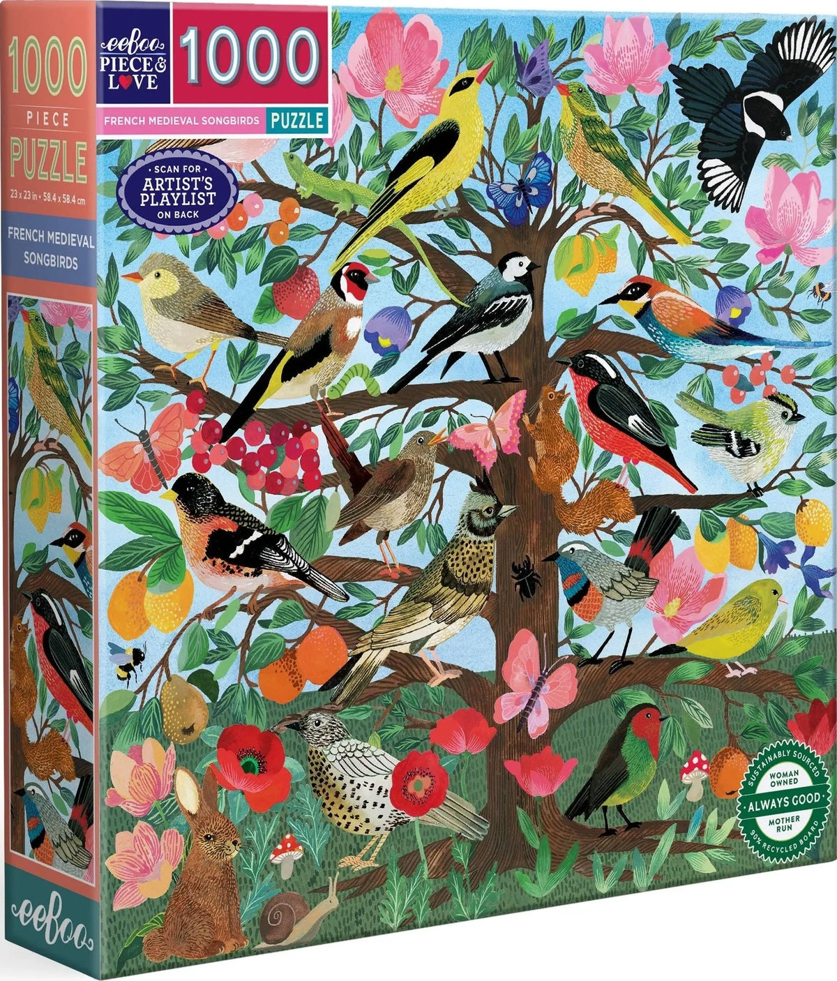 French Medieval Songbirds - 1000 piece puzzle