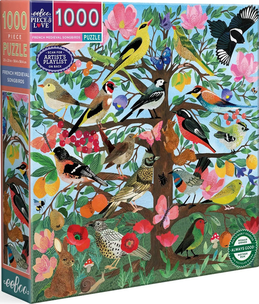 French Medieval Songbirds - 1000 piece puzzle
