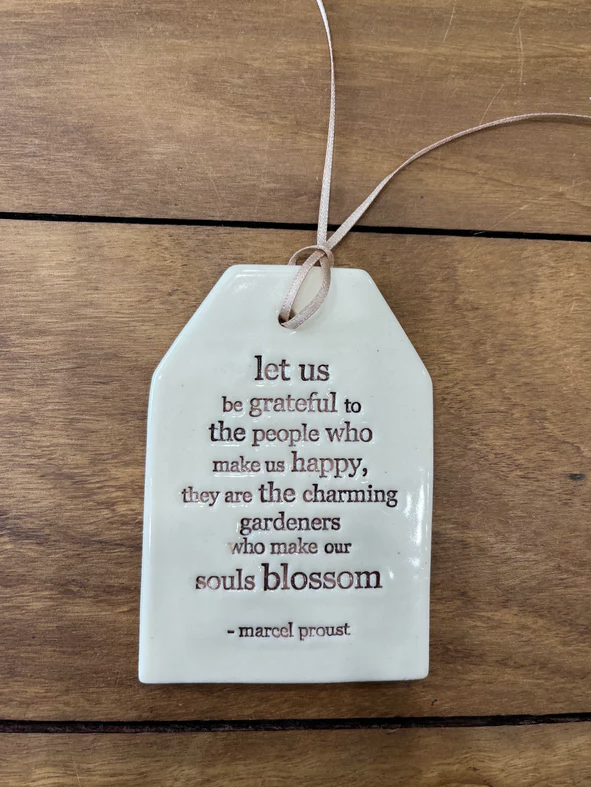 Paper Boat Press Quote Tag - Let us be grateful to the people who make us happy
