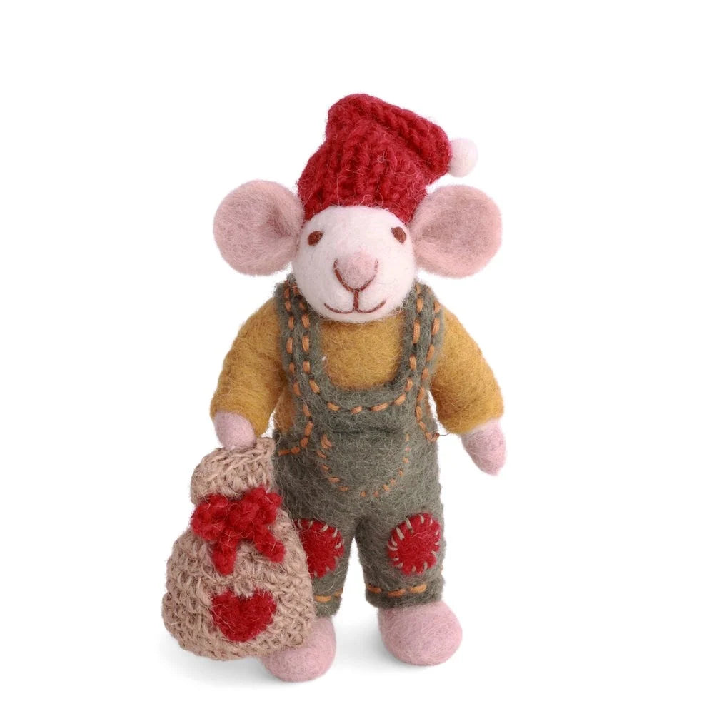 Gry & Sif Felt Mouse with Santa Sack