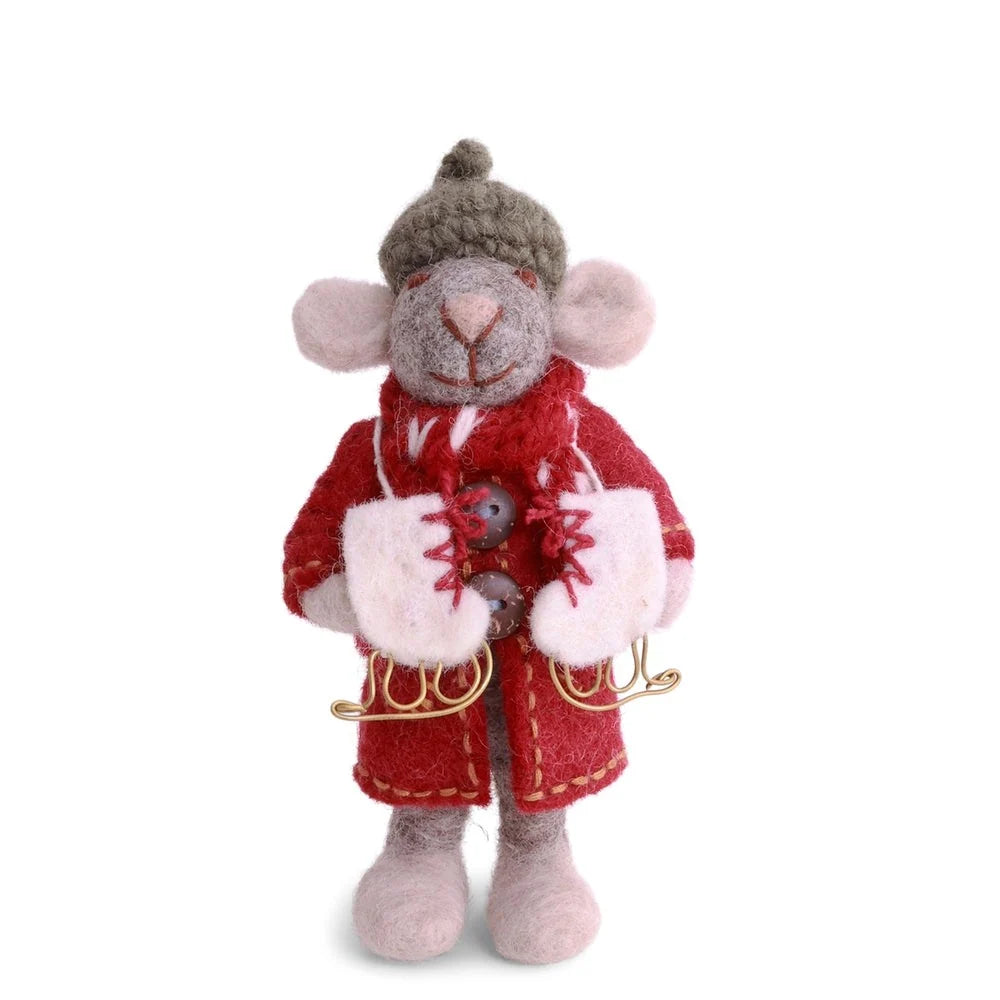Gry & Sif Felt Mouse with Ice Skates