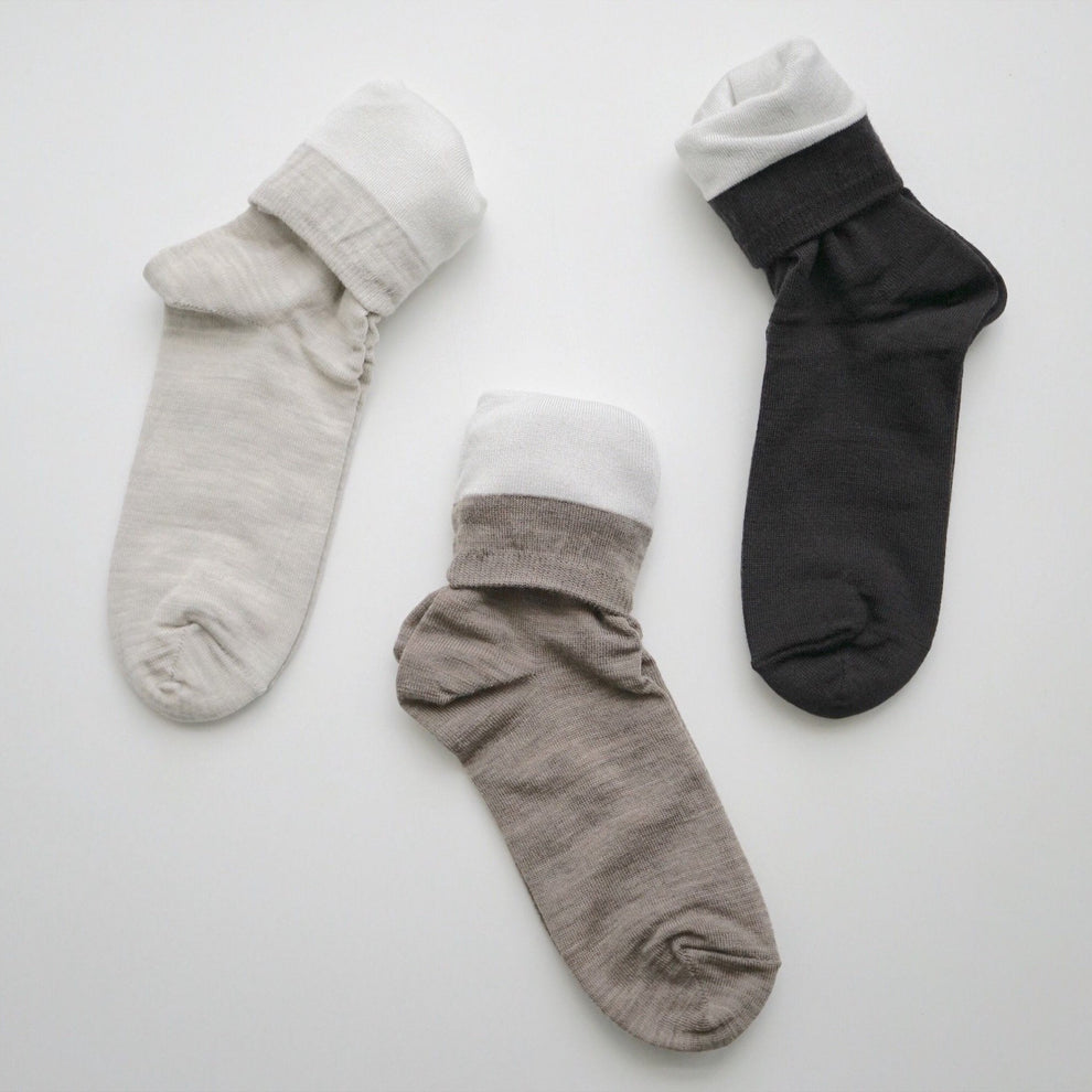 Nishiguchi Kutsushita Hakne Silk Wool double faced Socks