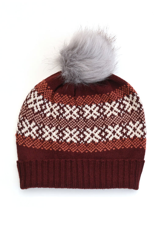 Uimi Heidi Fair Isle Beanie - Merlot