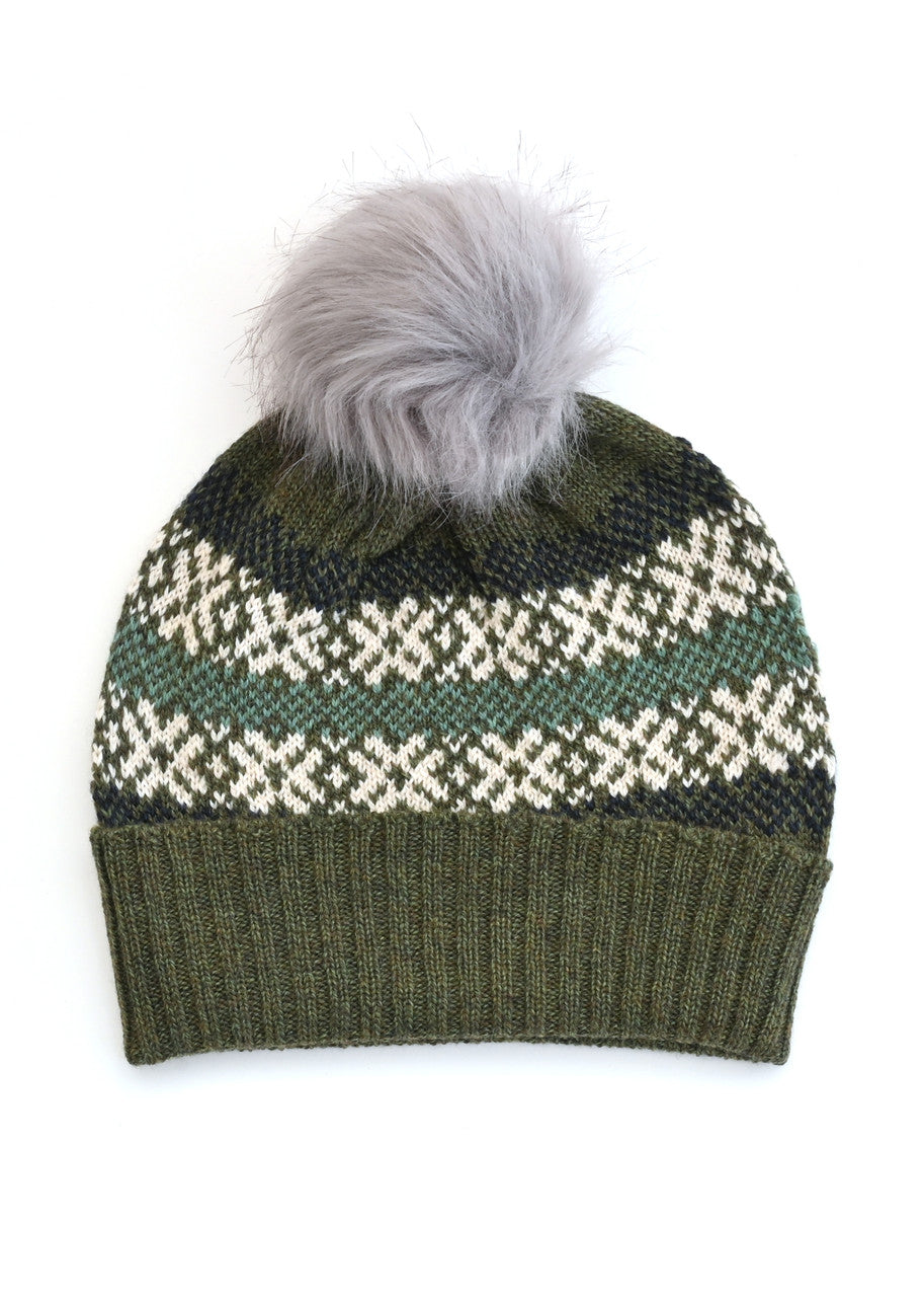 Uimi Heidi Fair Isle Beanie - Moss