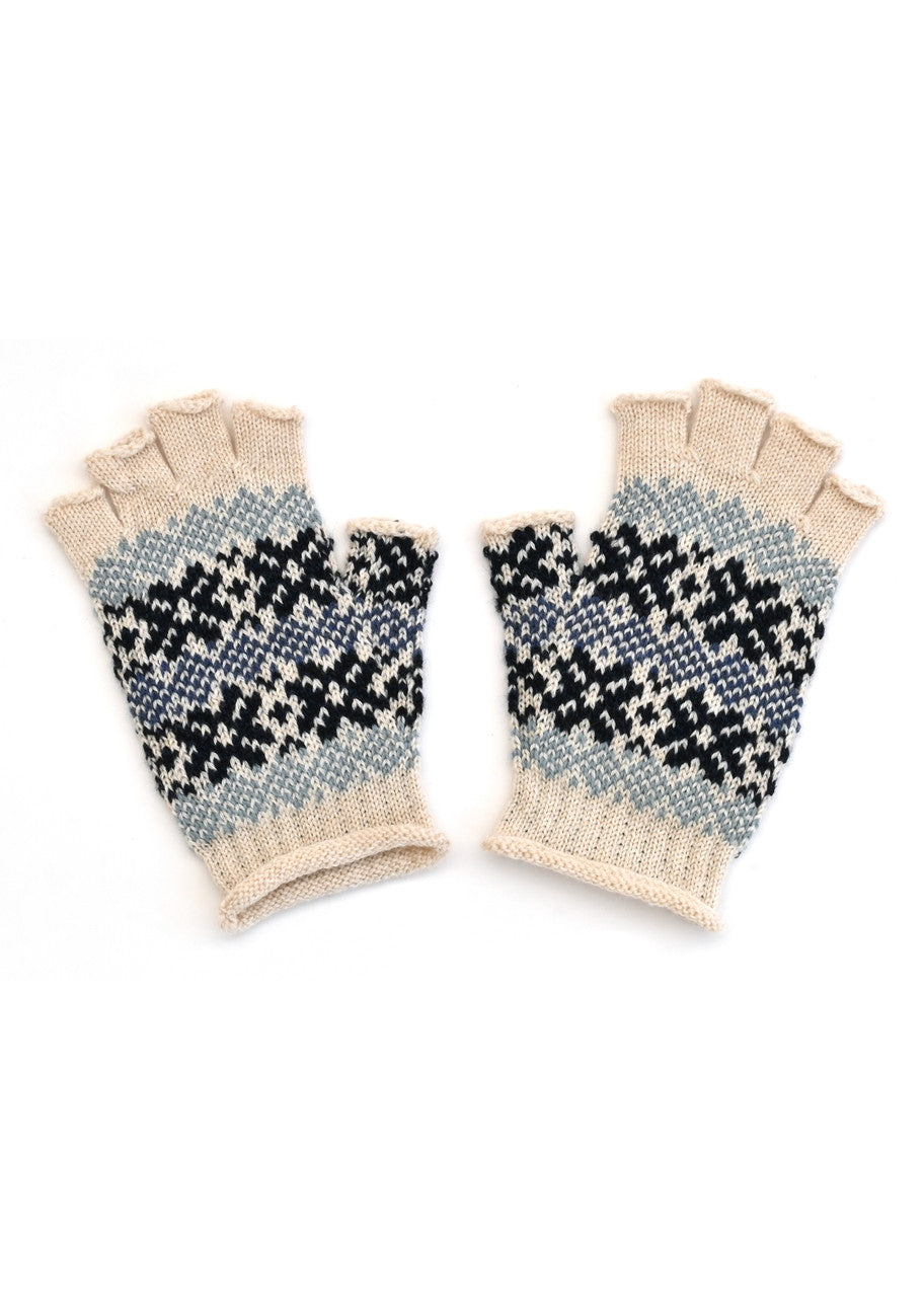 Uimi Heidi Fair Isle Fingerless Gloves - Antique