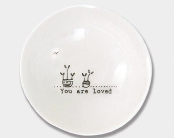 East of India Small Porcelain Bowl with sweet little sayings