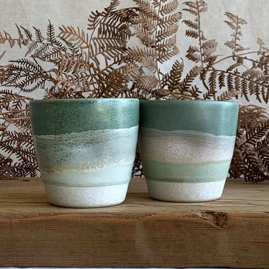 Henry and Tunks Latte Cup - Sage and Sea Foam