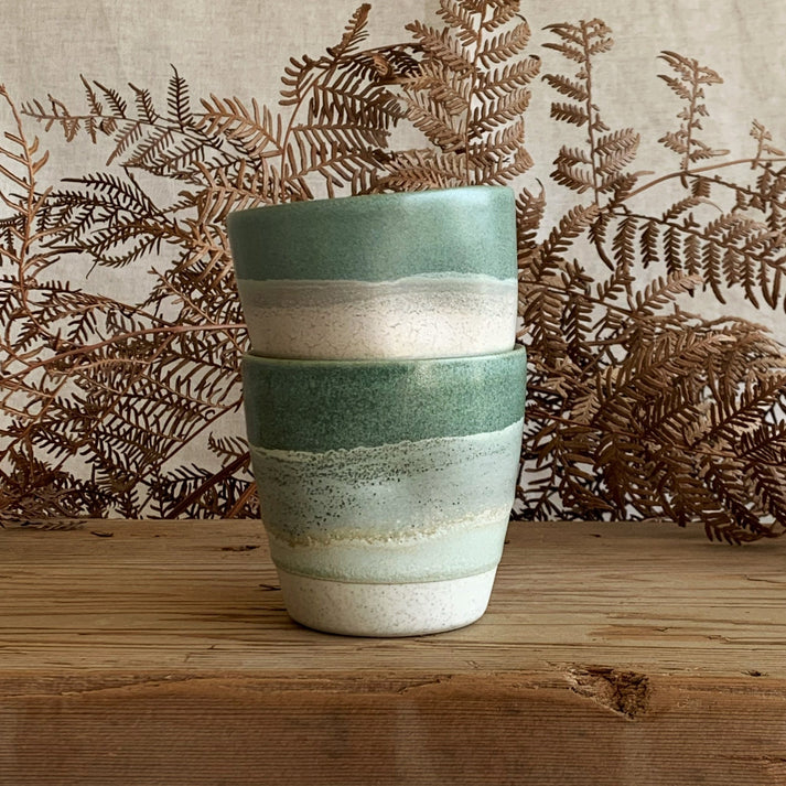 Henry and Tunks Latte Cup - Sage and Sea Foam