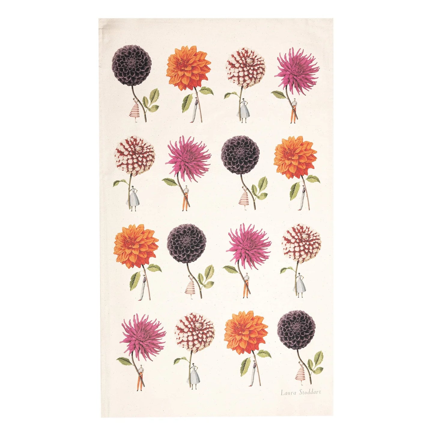 Laura Stoddart Dahlias Tea Towel