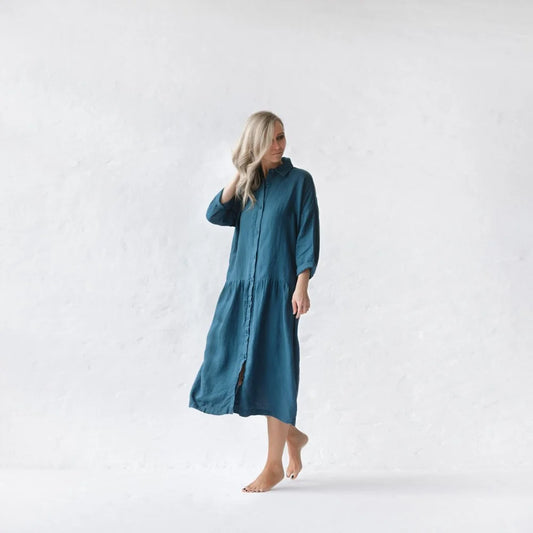 Seaside Tones Sea Blue Oversize Dress