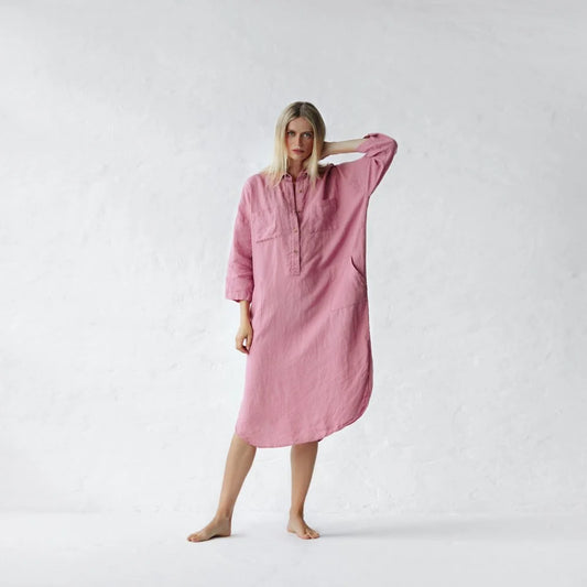 Seaside Tones Pink Shirt Dress