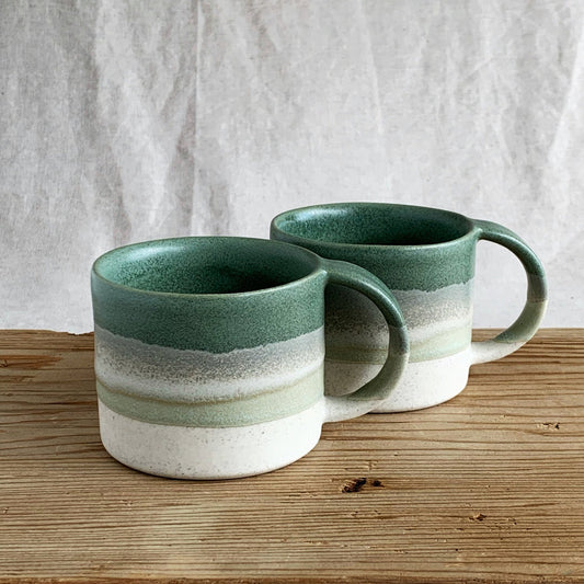 Henry and Tunks Coffee Cup - Sage and Sea Foam