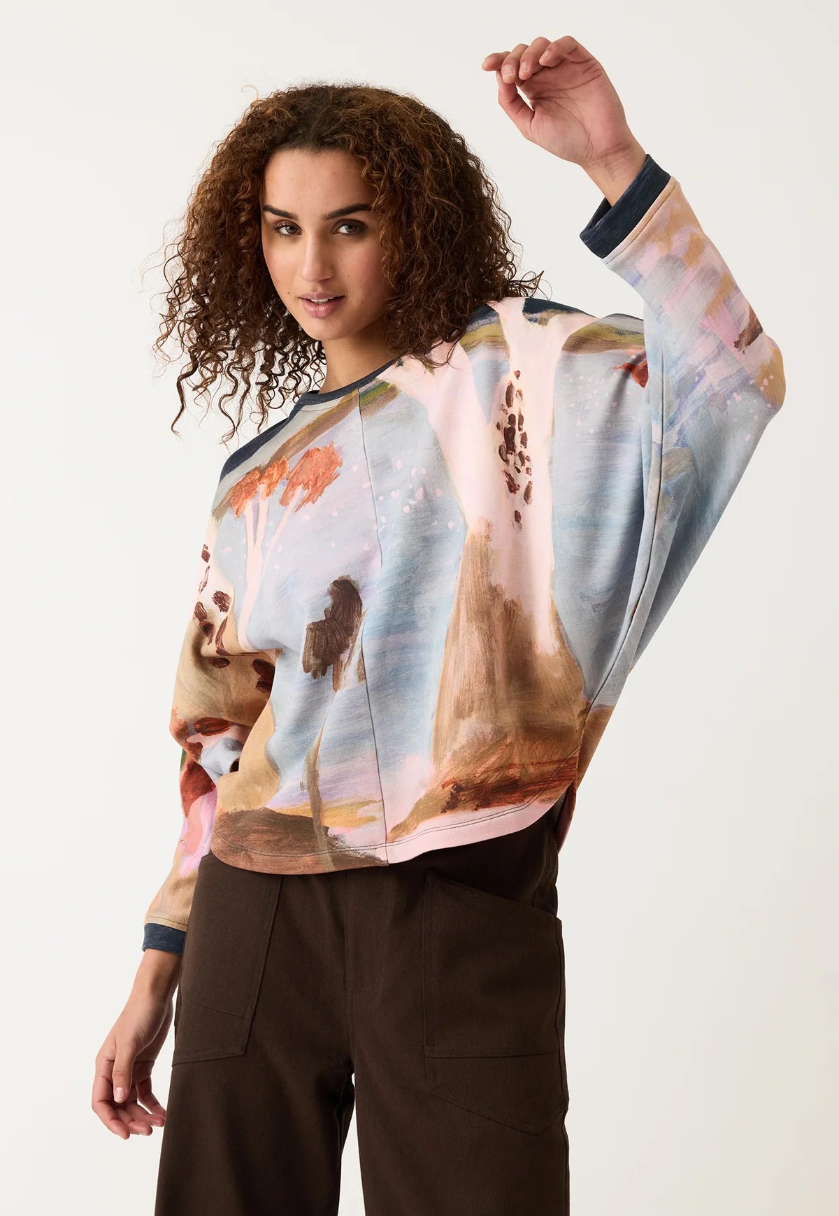 Nancybird Dahlia Batwing Sweat - Night Herons