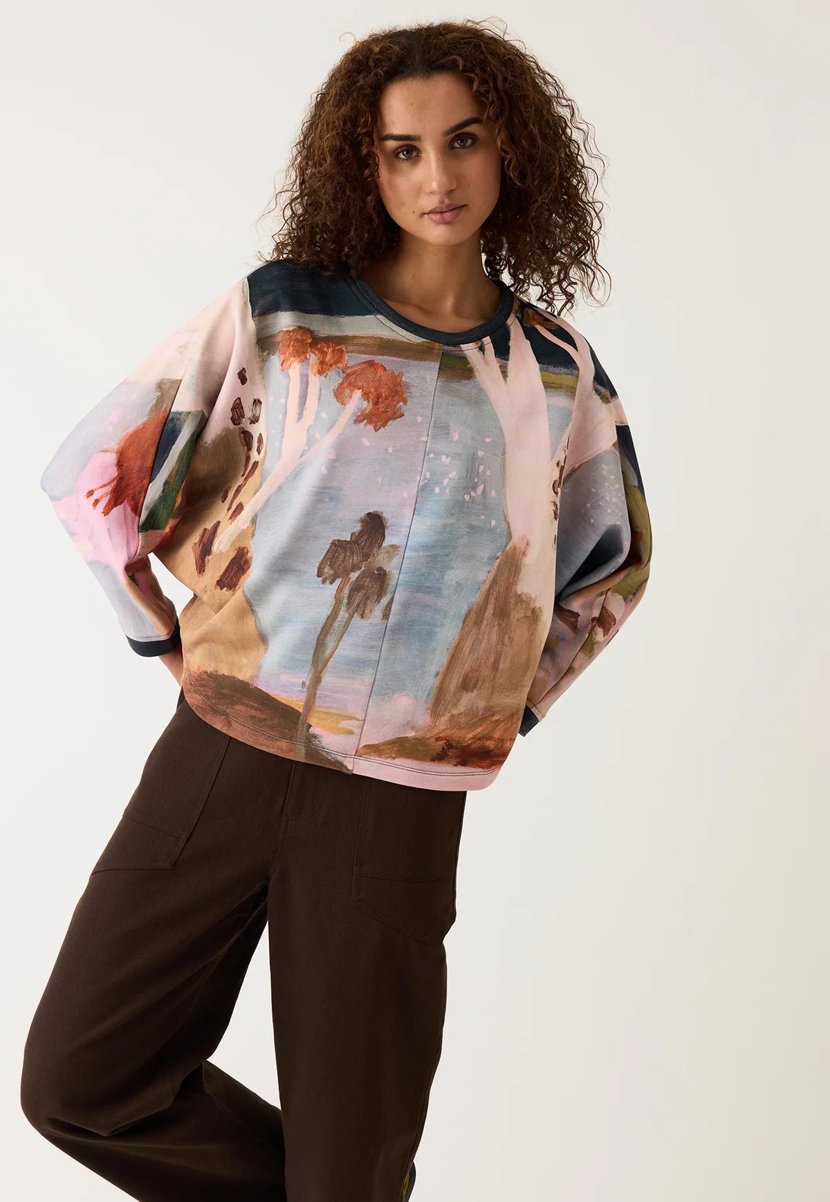 Nancybird Dahlia Batwing Sweat - Night Herons
