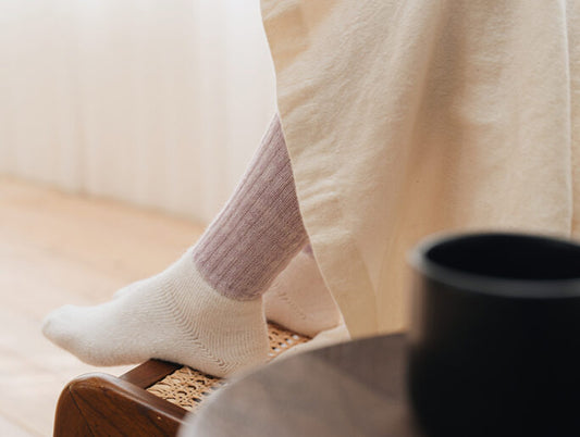 Nishiguchi Kutsushita Mohair Socks - Lilac
