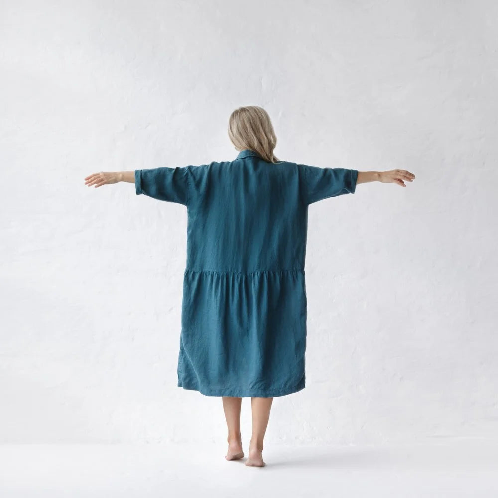 Seaside Tones Sea Blue Oversize Dress
