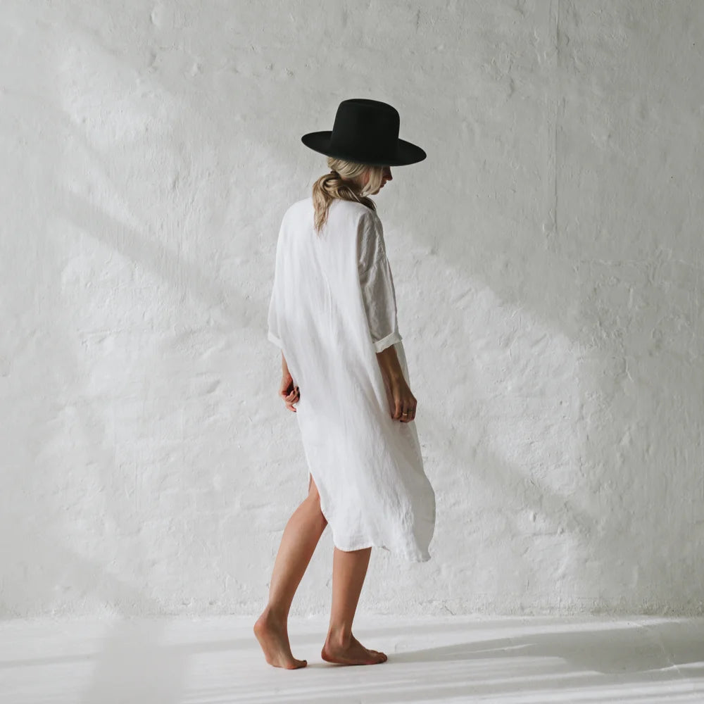 Seaside Tones White Shirt Dress