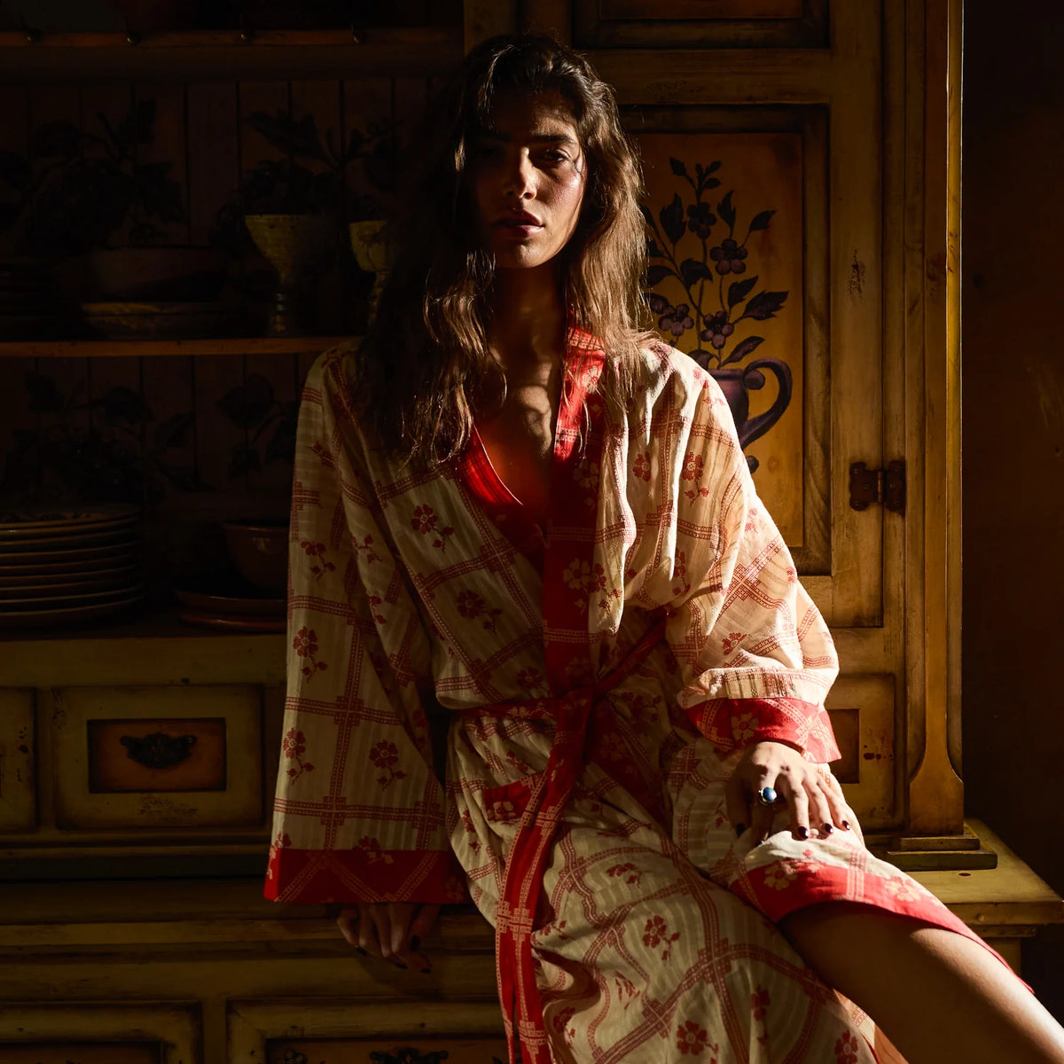 Sage & Clare Bonny Cotton Robe - Poppy