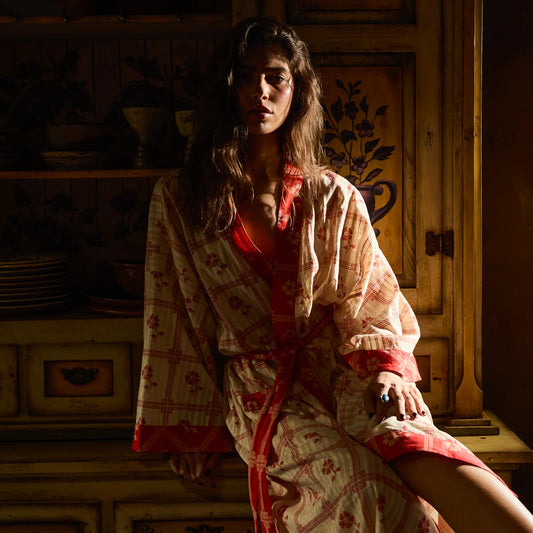Sage & Clare Bonny Cotton Robe - Poppy