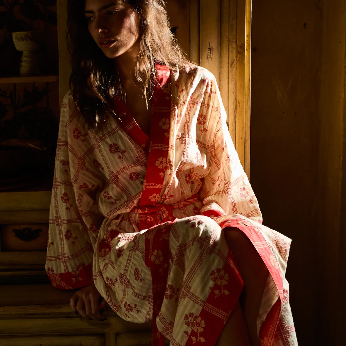 Sage & Clare Bonny Cotton Robe - Poppy