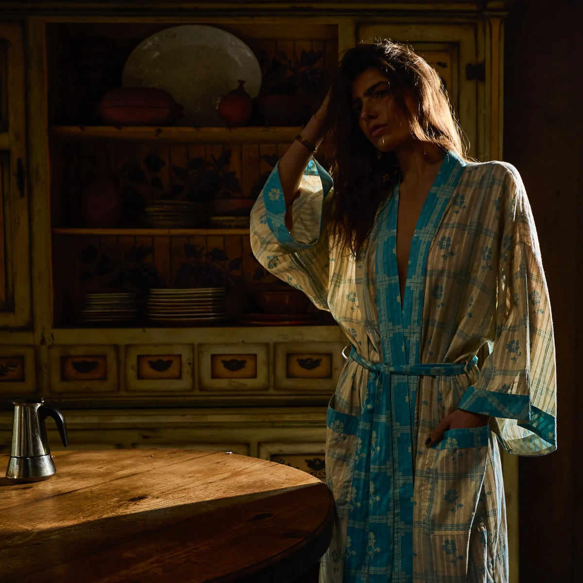 Sage & Clare Bonny Cotton Robe - Turquoise