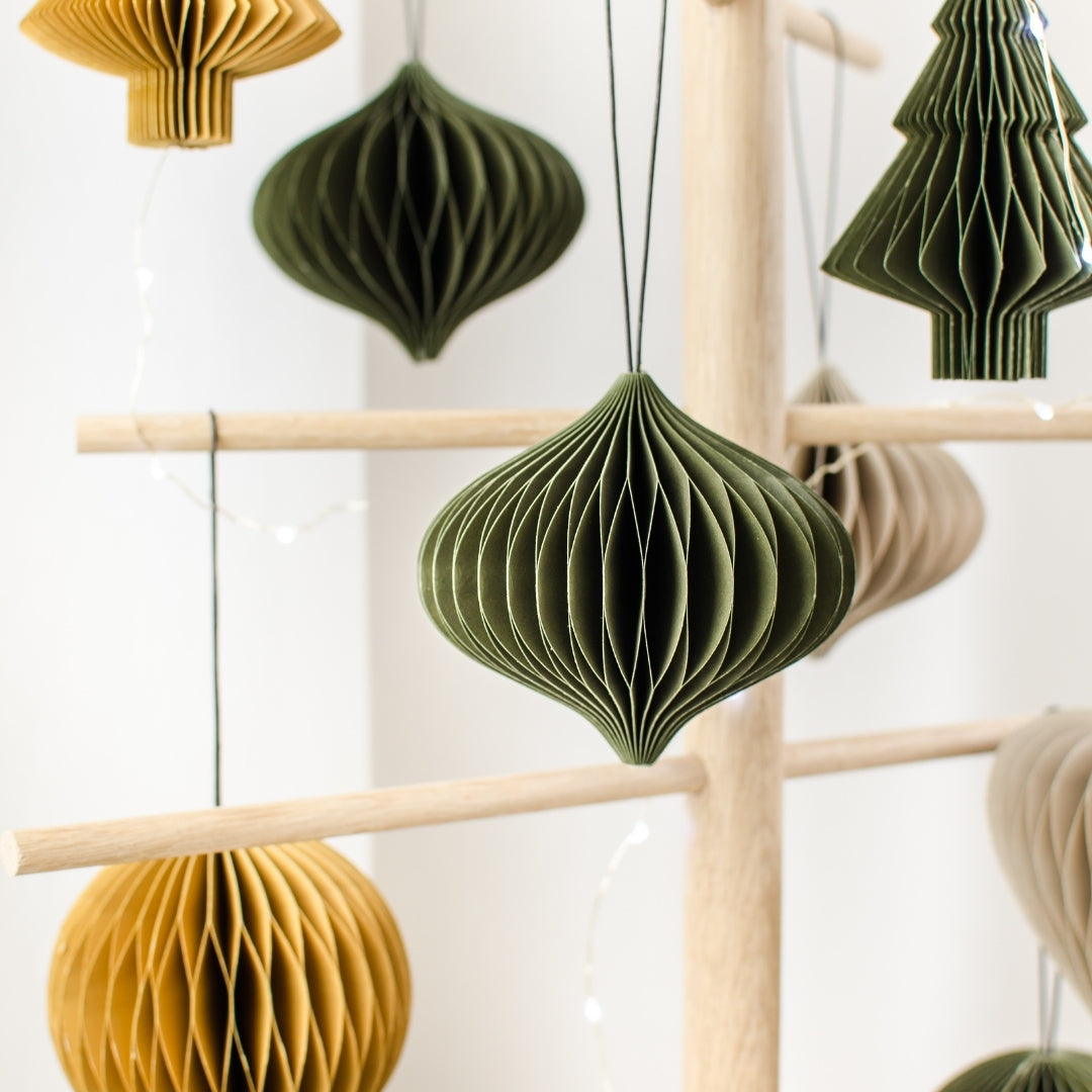 Paper Ornament - Olive Green Jewel