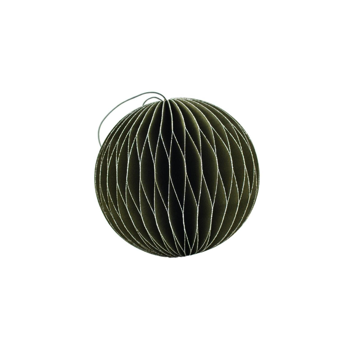 Paper Ornament - Olive Green Sphere