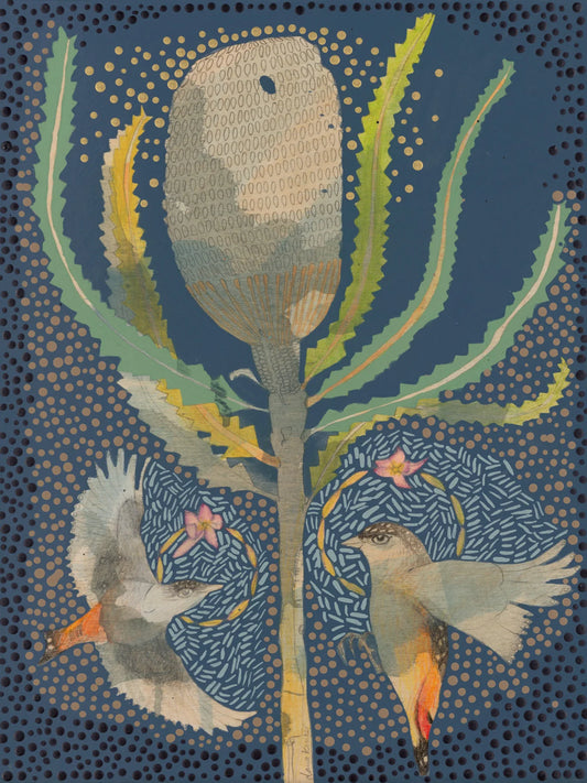 Dana Kinter "Striated Pardalote and Banksia Burdetti" Print