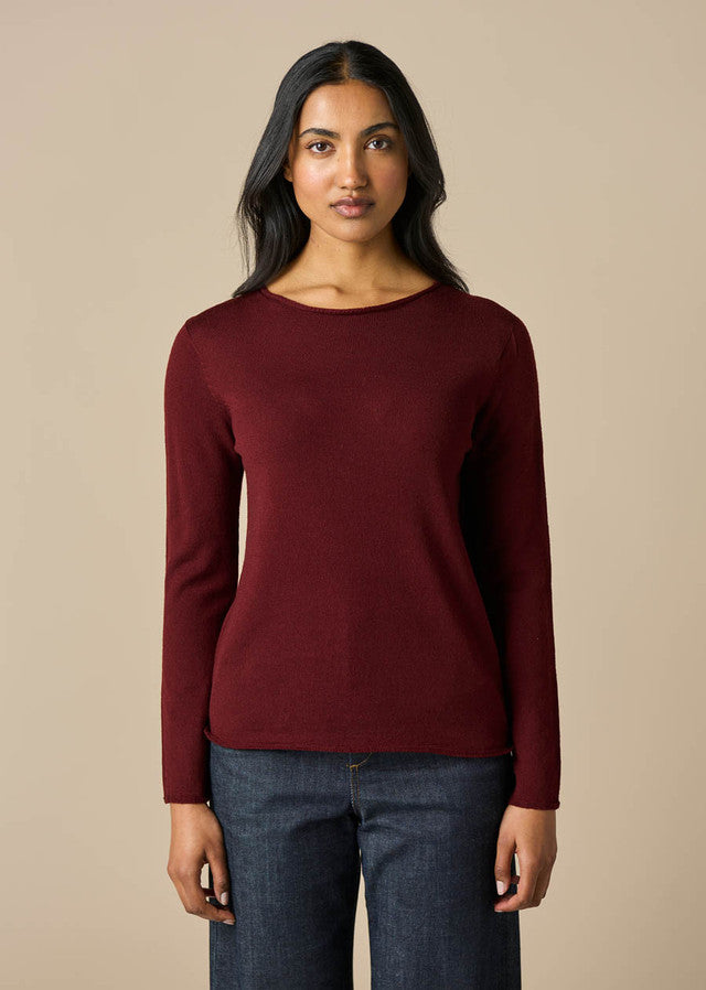 Uimi Phoebe Merino Wool Top - Merlot