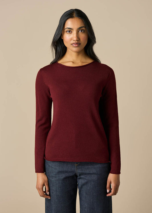 Uimi Phoebe Merino Wool Top - Merlot
