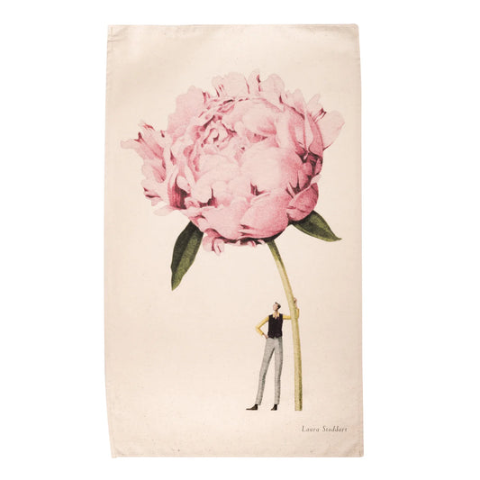 Laura Stoddart Pink Peony Tea Towel