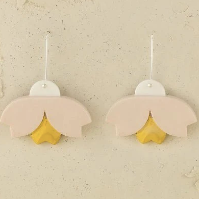 Erin Lightfoot - Pink & Gold Bloom Drop Earrings