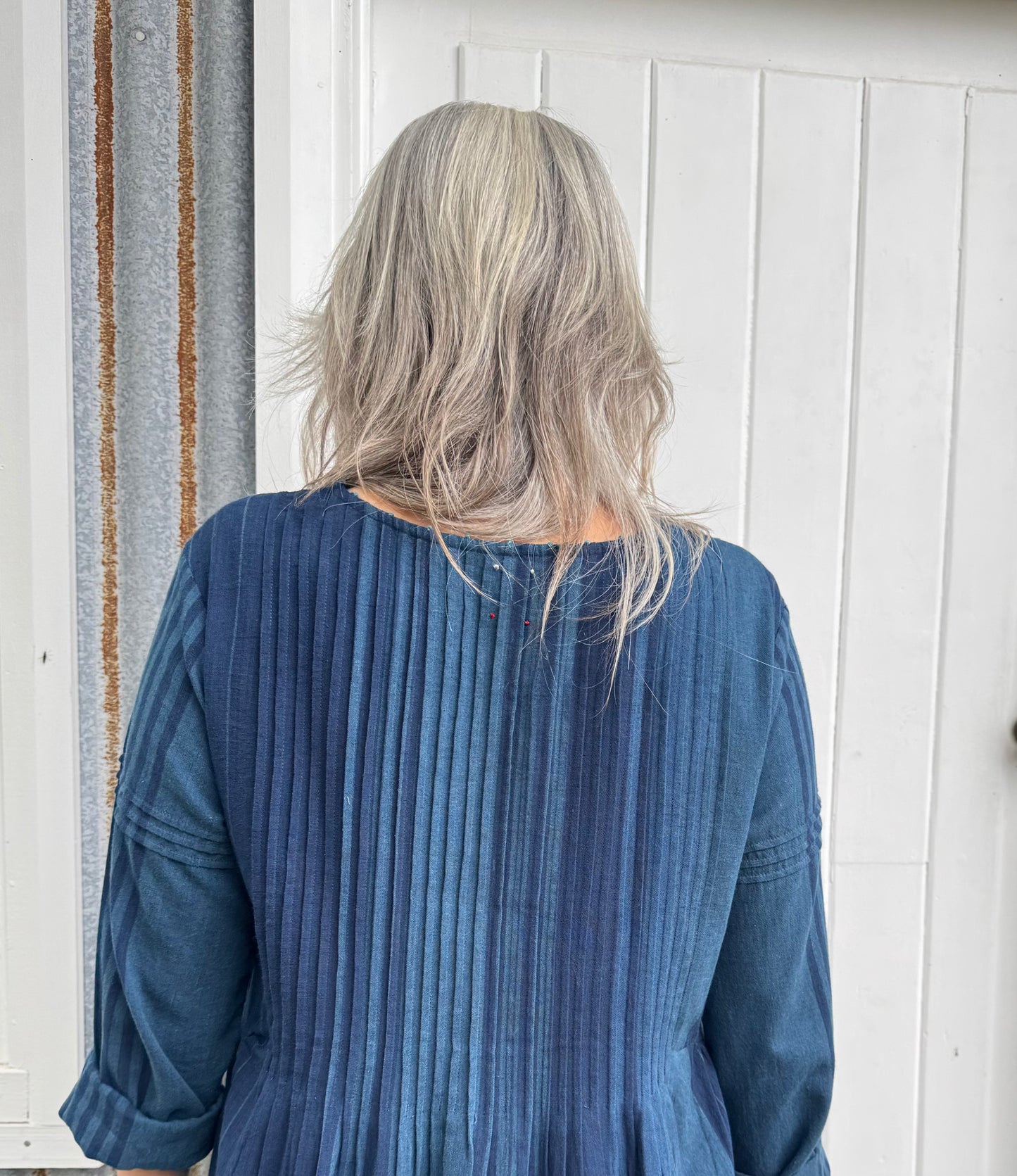 DVE Bhavya Dress - Indigo Stripe