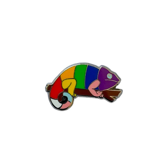 Red Parka Chameleon pride pin