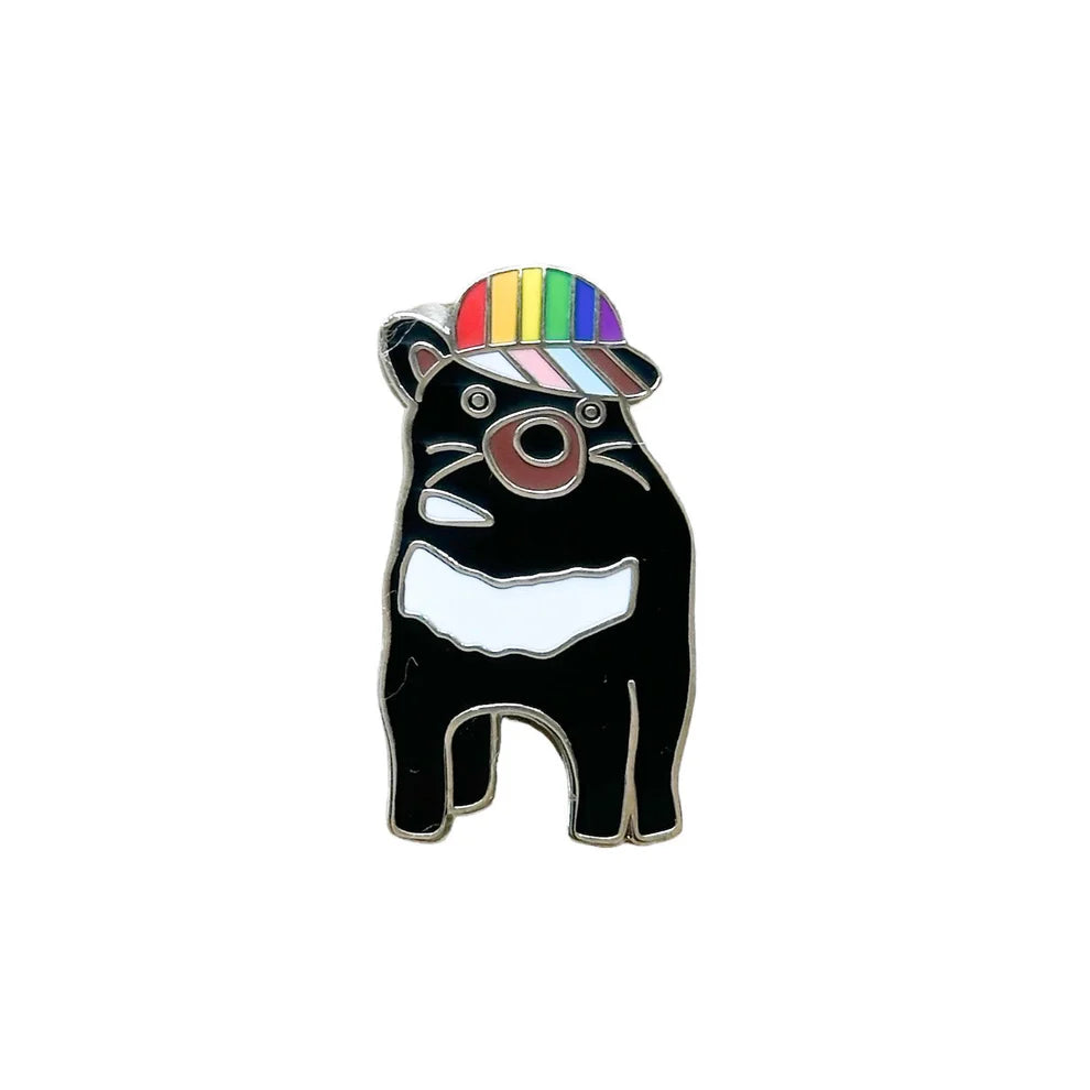 Red Parka Pride Tassie Devil pin