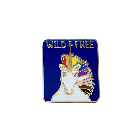 Red Parka Wild and Free unicorn pin