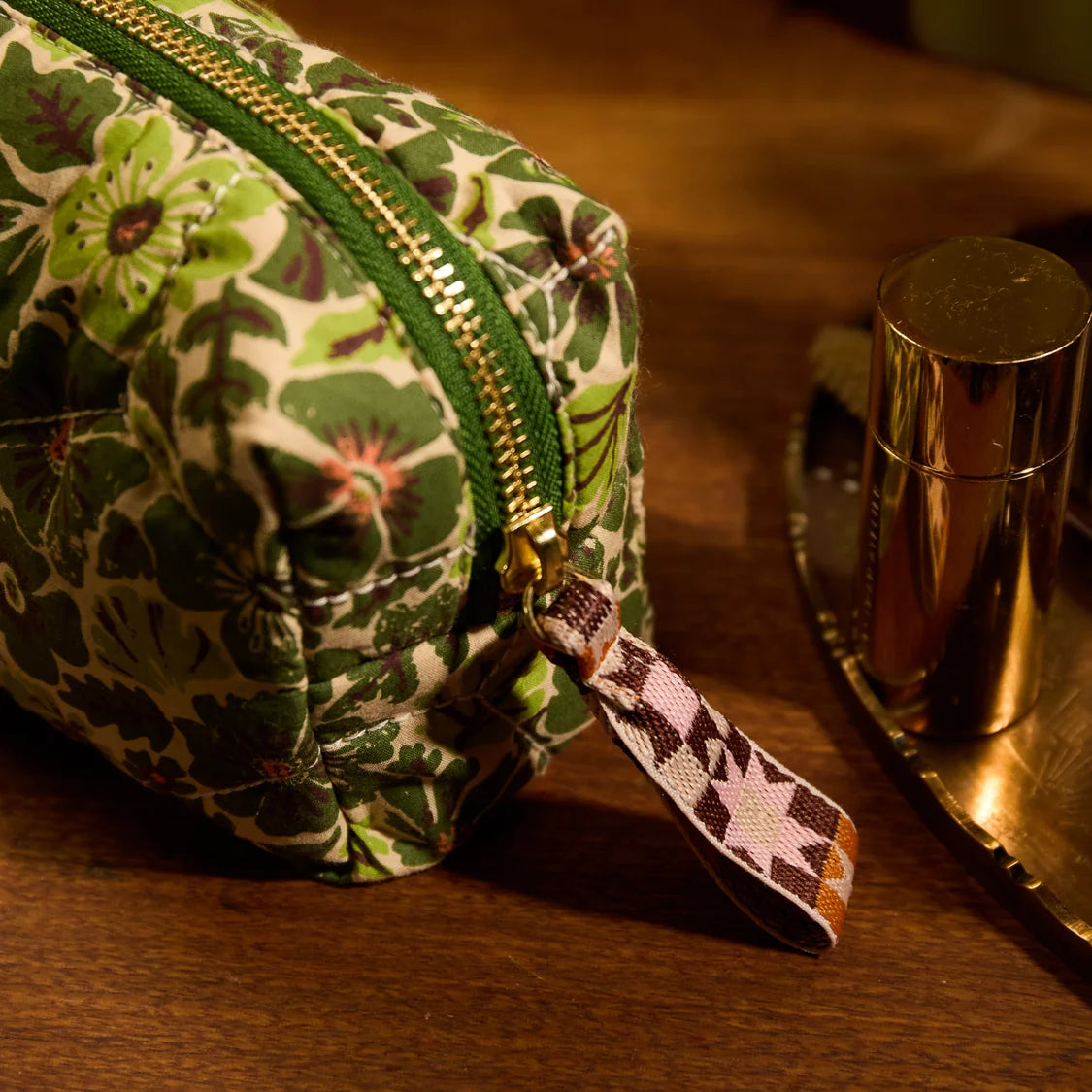 Sage and Clare Magnolia Travel Pouch - Cactus Green
