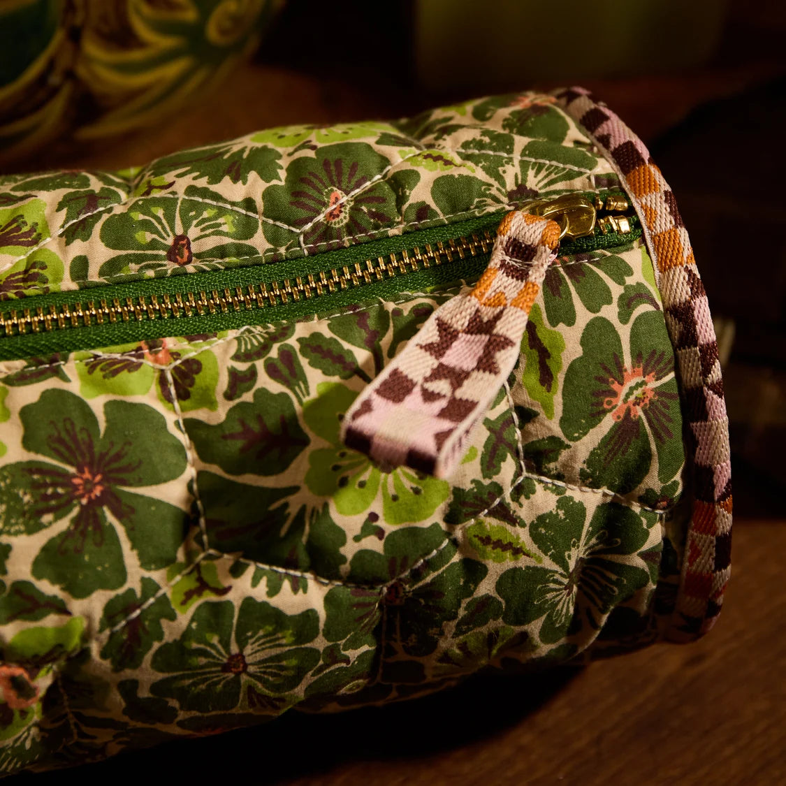 Sage and Clare Magnolia Makeup Bag - Cactus Green