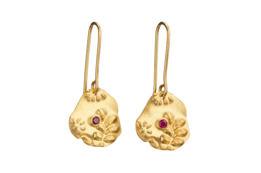 Shabana Jacobson Pharaohs Ruby Drop Earrings