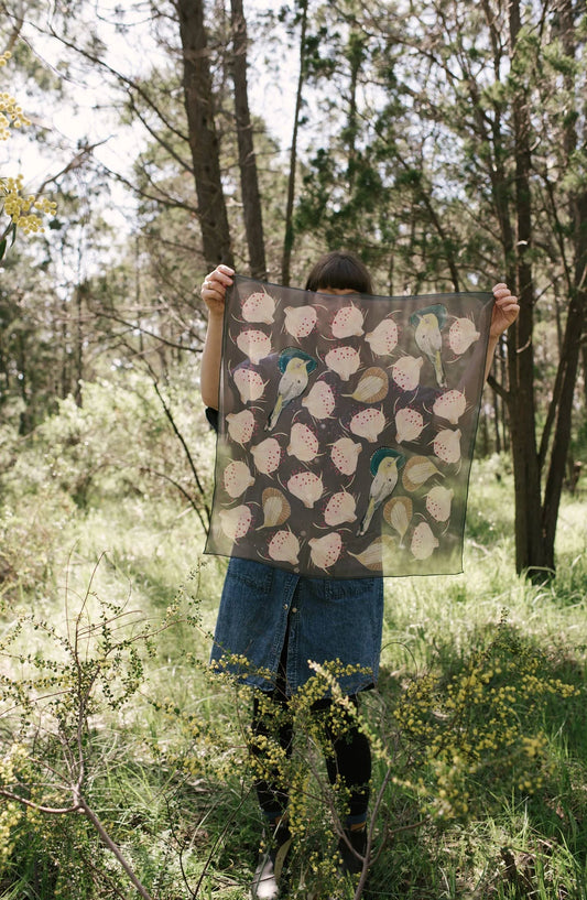 Dana Kinter "Sky Dance" Silk Scarf