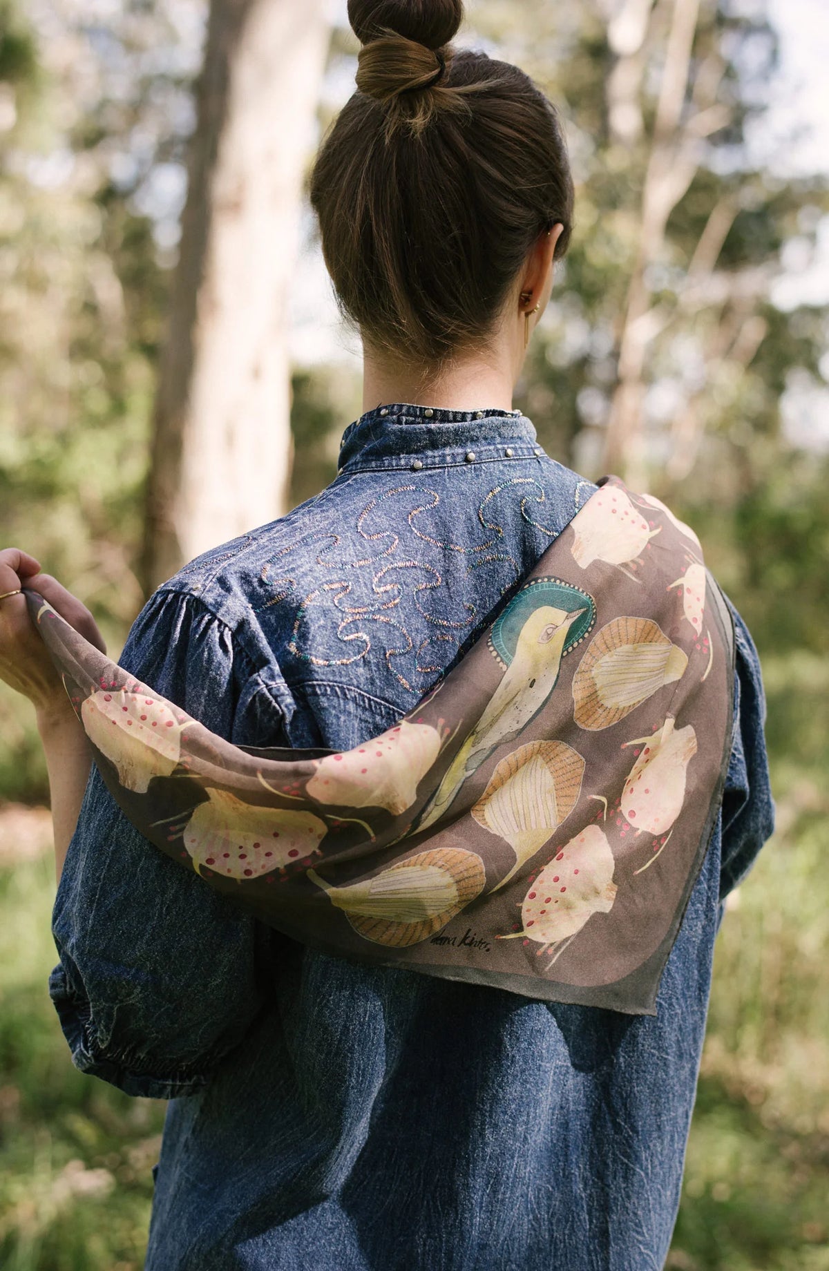 Dana Kinter "Sky Dance" Silk Scarf