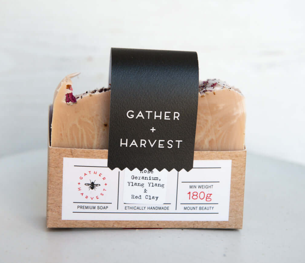 Gather + Harvest Soap - Rose Geranium, Ylang Ylang and Red Clay