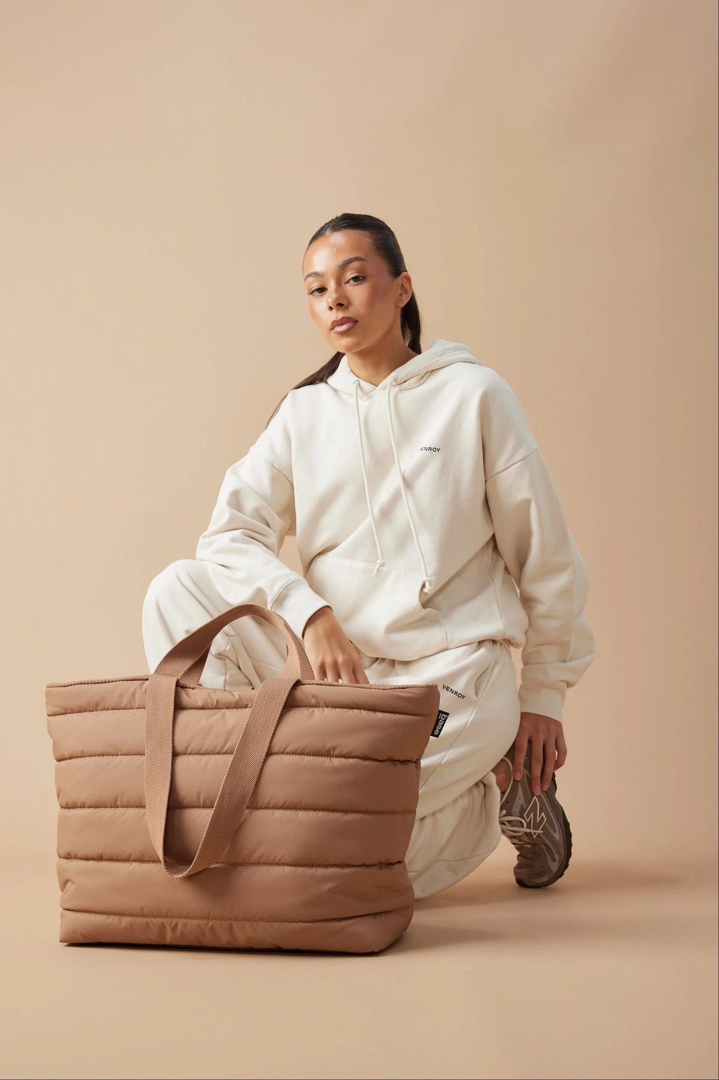 'Take It Base' Puffer Tote - Hazelnut