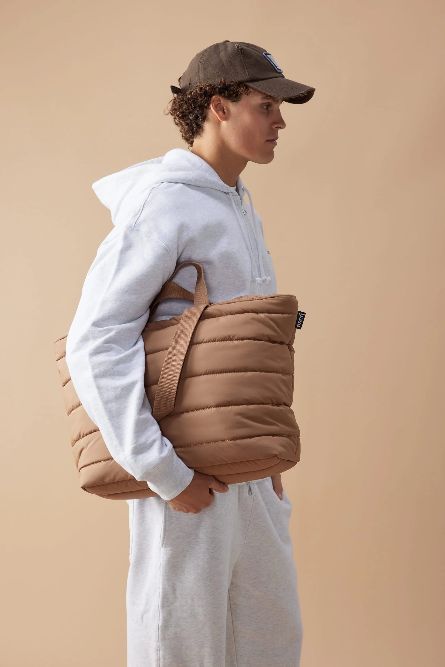'Take It Base' Puffer Tote - Hazelnut