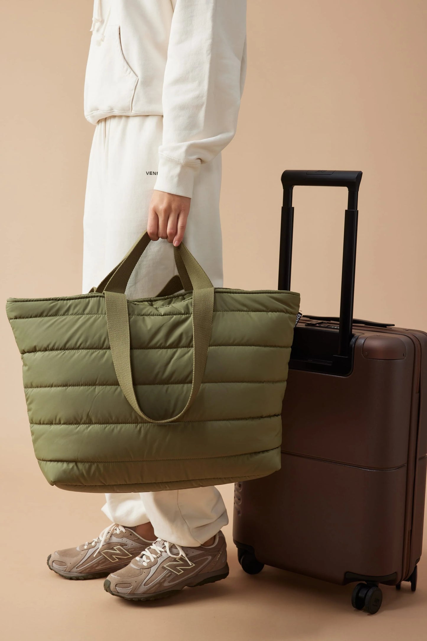'Take It Base' Puffer Tote - Khaki