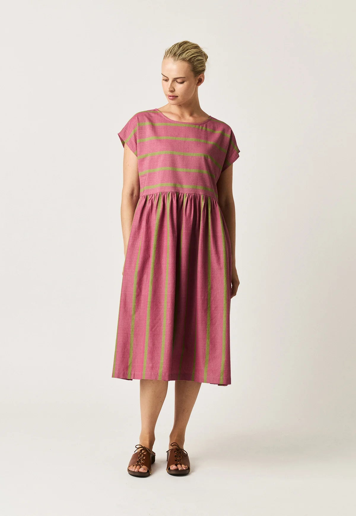 Nancybird Woven Tathra Dress - Bottle Brush Stripe