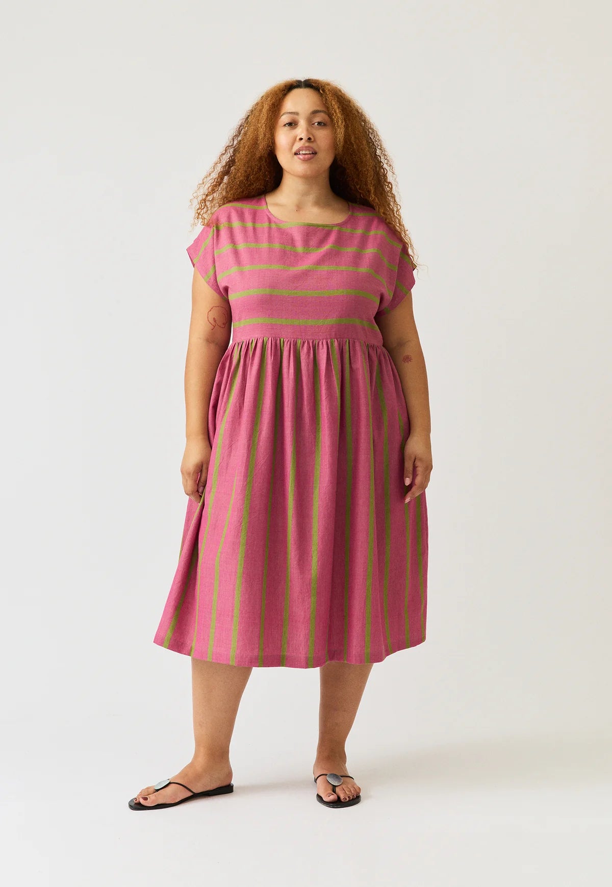 Nancybird Woven Tathra Dress - Bottle Brush Stripe