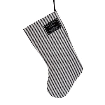 Barossa Supply Co Grey Ticking Stripe Christmas Stocking