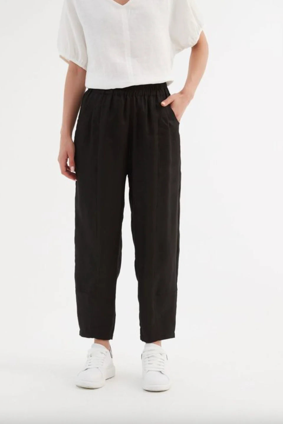 Tirelli Linen Jogger - Black